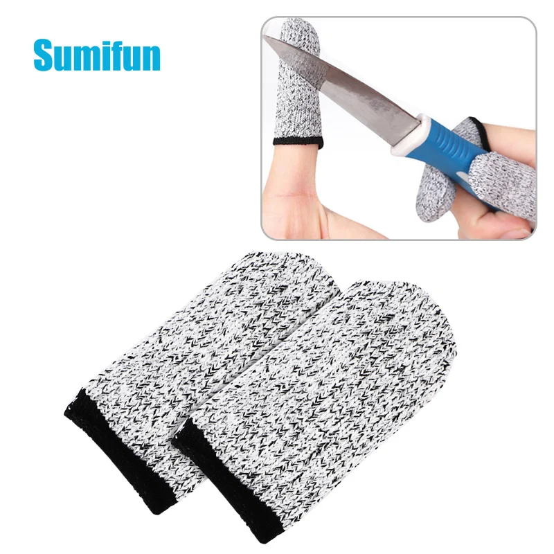 2Pcs/Set Finger Cover Thumb Protector Anti-cut Fingertips Finger Sleeve Resistant Protection Finger Cots For Work Kitchen kitchen sink splash guard sponge adjustable dish drying mat bathroom sink water catcher absorbent mat countertop protector