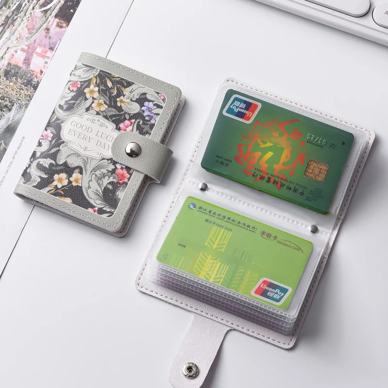 Women's exquisite mini card with multiple card slots, vintage ID storage wallet, new coin wallet