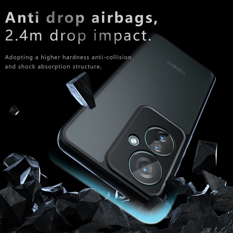 For Reno 11F 5G Anti-Drop Air Bag TPU PC Case ,HD Clear Anti-shock Acrylic PC Case For OPPO Reno11 F 5G 4