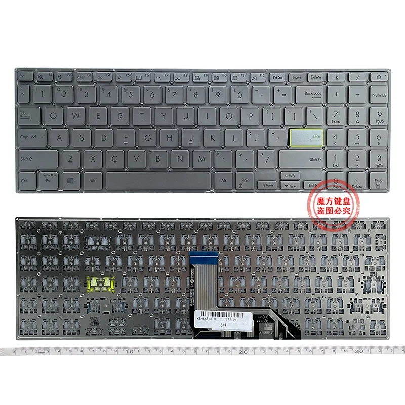 

New US Keyboard No Backlit for ASUS VivoBook 15 X513 S5600 S533 M513 M5600IA V5050E Q15 E510 Silver Black