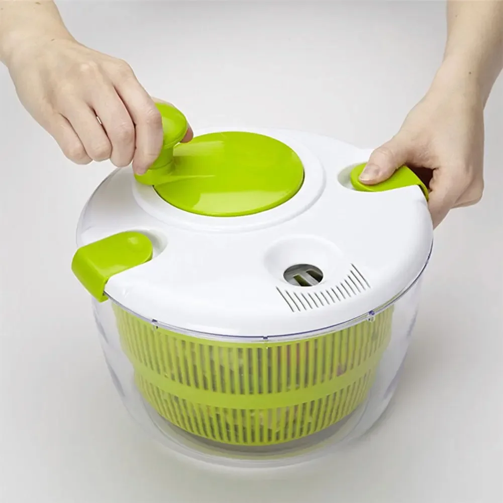 Salad Spinner Salad Dryer Vegetable Washing Dryer Fruit Washer Drying Greens Drainer Strainer Manual Lettuce Spinner