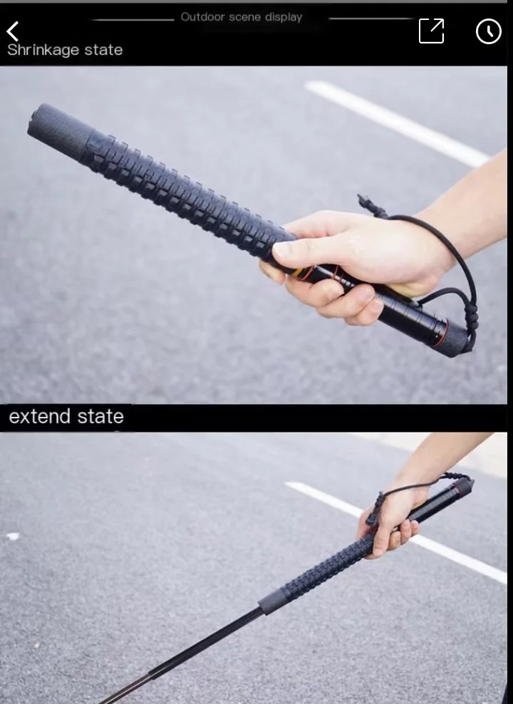 Swing stick solid multi-function men and women vehicle-mounted legal self-defense  three-section telescopic stick