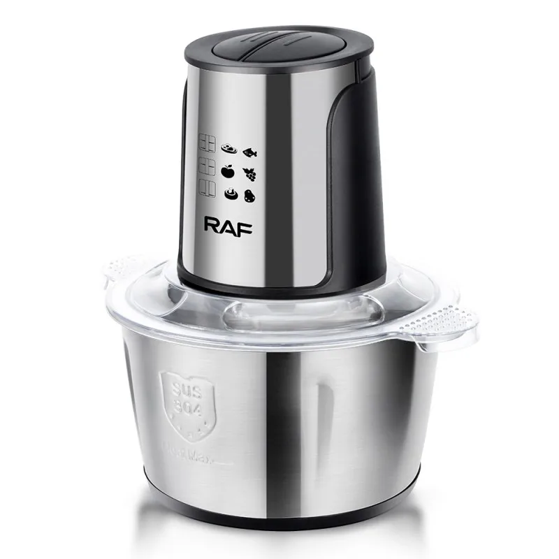2L Electric Stainless Steel Meat Grinder, 250W Household Kitchen Multifunctional Food Processor,Garlic Paste Grinder,Chopper 3