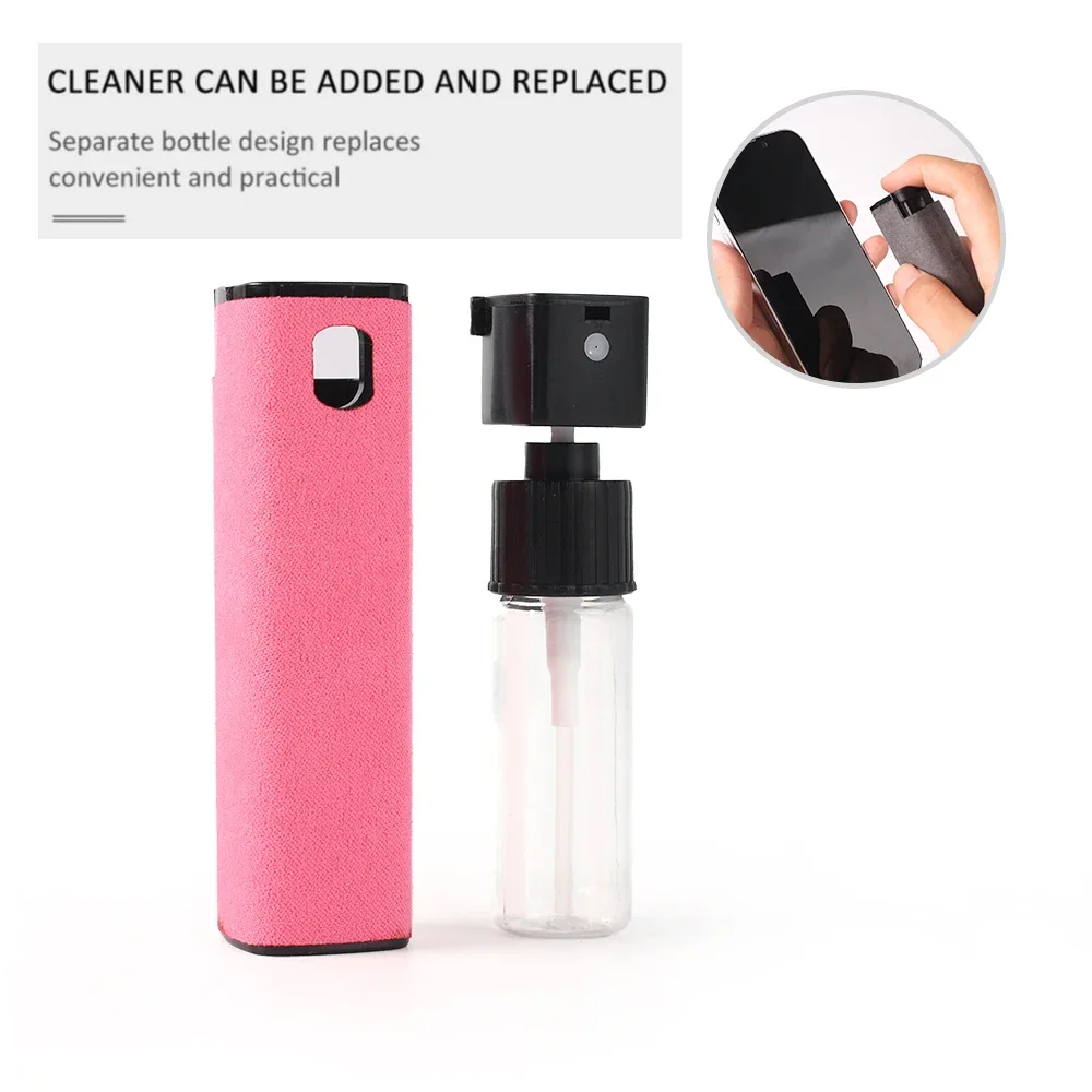 2In1 Mobile Phone Screen Cleaner Spray Bottle Set Ipad Computer Microfiber Cloth Wipe for IPhone Huawei Screen Dust Removal Wipe