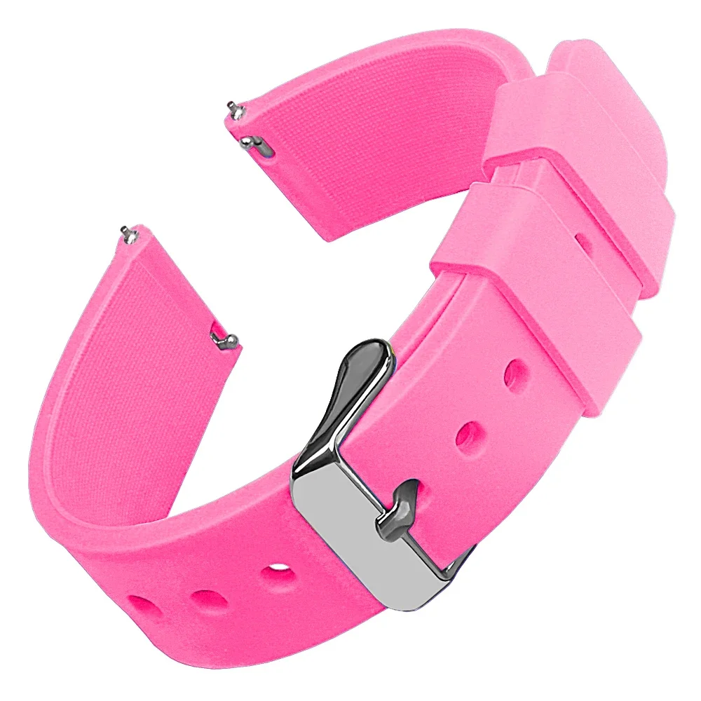 Durable Quick Release Silicone Sports Watchband with Polished Buckle
