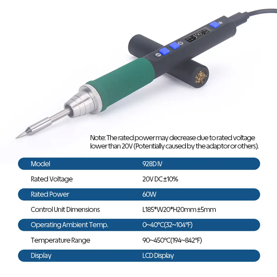 WEP 928D-IV Portable Soldering Iron Rapid Heating And Temperature Adjustment Support TYPE-C USB-C Fast Charge Soldering Iron Pen image 6