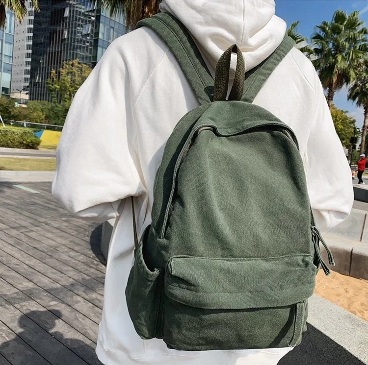 Canvas Big Capacity College School Laptop Backpack Youth Grunge