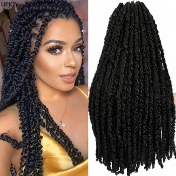 1- 4 packs Passion Twist Crochet Braiding Hair Pretwisted Curly Hair Passion Twists Synthetic Braiding Hair Extensions for Women 1