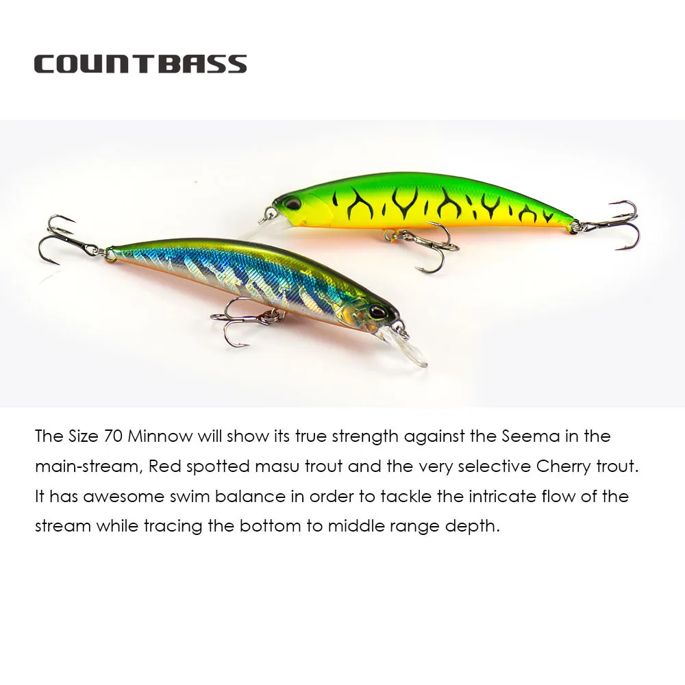 COUNTBASS Premium Sinking Minnow Hard Baits Fishing Lures Wobblers Crankbaits Perch Leurre