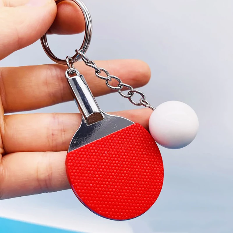 Sport Ping Pong Table Tennis Ball Badminton Bowling Ball Keychain Key Chain Keyring Key Ring Souvenir Gift Ornament