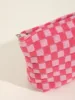 Large Checkerboard Makeup Bag Women Girls Portable Travel Essential Pouch Purse Toiletry Bag Organizer Storage Pencil Case 2