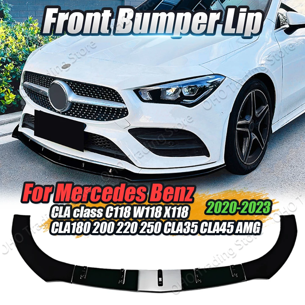 Передний бампер сплиттер губа для Mercedes Benz CLA C118 W118 X118 CLA180 200 220 250 CLA35 45 AMG 2020-2023 диффузор спойлер защита