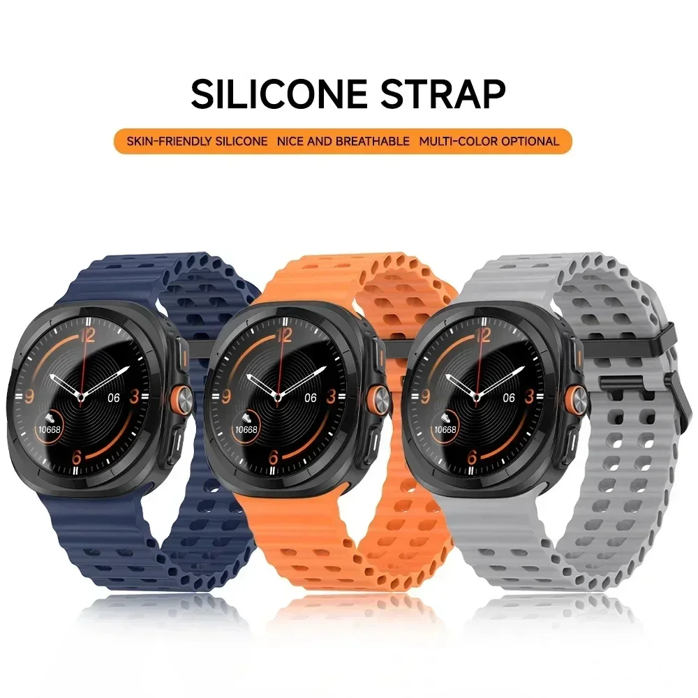 Atmungsaktives Silikonarmband für Samsung Galaxy Watch Ultra 47 mm Marine-Armband Armband Galaxy Watch Ultra (2025) 47 mm Armband – Detail 10