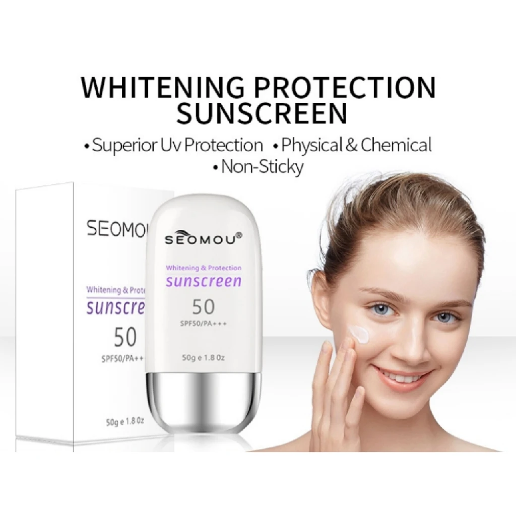

50ml Whitening UV Sunscreen Cream SPF50/PA+++ Sunblock Moisturizing Anti Aging Dust Oil Control Reduce Melanin Skin Care
