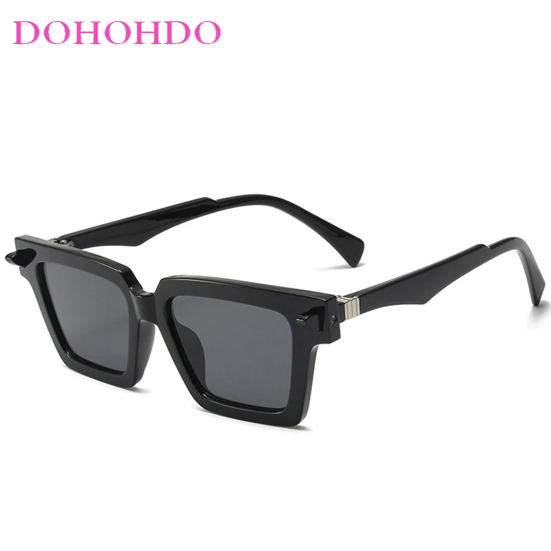 

2024 Fashion Square Double Color Women Sunglasses Retro Trending Rivets Men Brand Designer Gradient Cat Eye Sun Glasses UV400