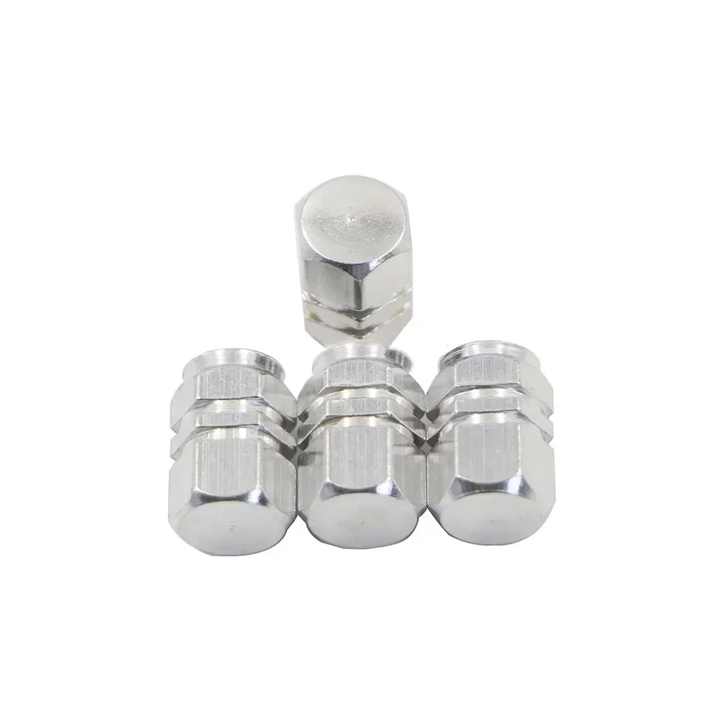 Aluminum Alloy Hexagon Tire Valve Stem Caps - Set of 4