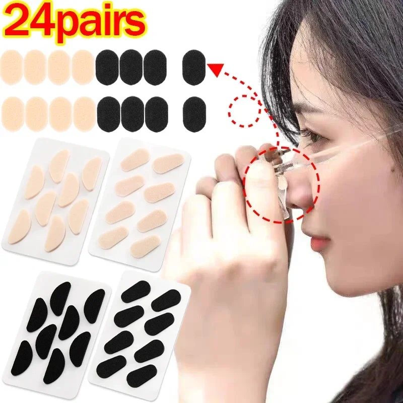 

12/24pairs Soft Foam Nose Pads Unisex Self Adhesive Eyeglass Nosepads Anti-slip Sweat absorb Sponge Eyewear Accessories