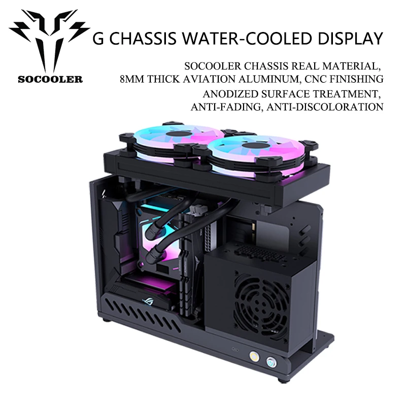 Socooler ITX Portable Rack Case Open Computer Case Open Frame Diy Gaming Computer Mini ITX case Aviation Aluminum SFX G1