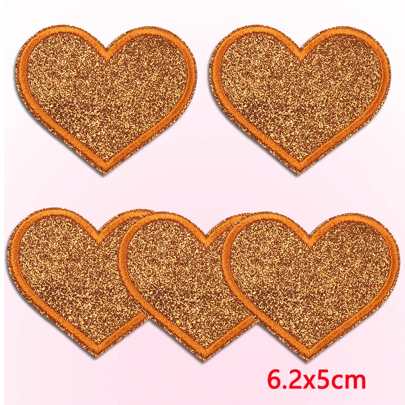 10 Stück Großhandel Neue Glitzer-Herz-Aufnäher, bestickte Aufbügelpatches für Kleidung, bunte Glitzer-Stern-Aufnäher für Kleidung – Detail 31