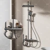 Smart Digital Display Shower System Set Bathroom Grey Bath Showers Set Apartment Bathtub Rainfall Shower Faucet Full Set 1