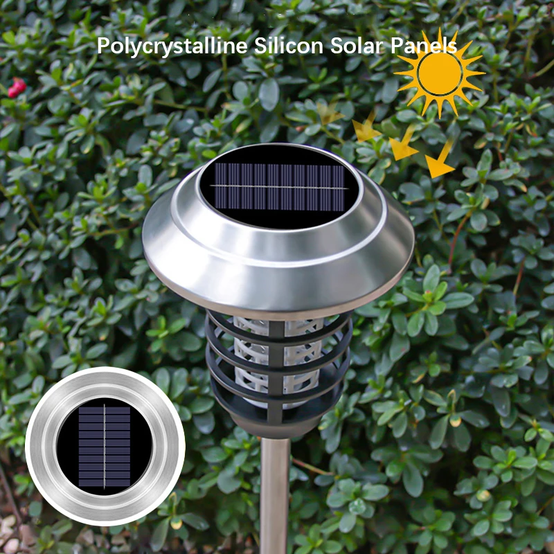 2 in 1 Solar Outdoor Lights Waterproof Mosquito Killer Lamp with UV Light LED Landscape Lighting for Garden Yard Camping Gift mosquito killer lamp mosquito lamp