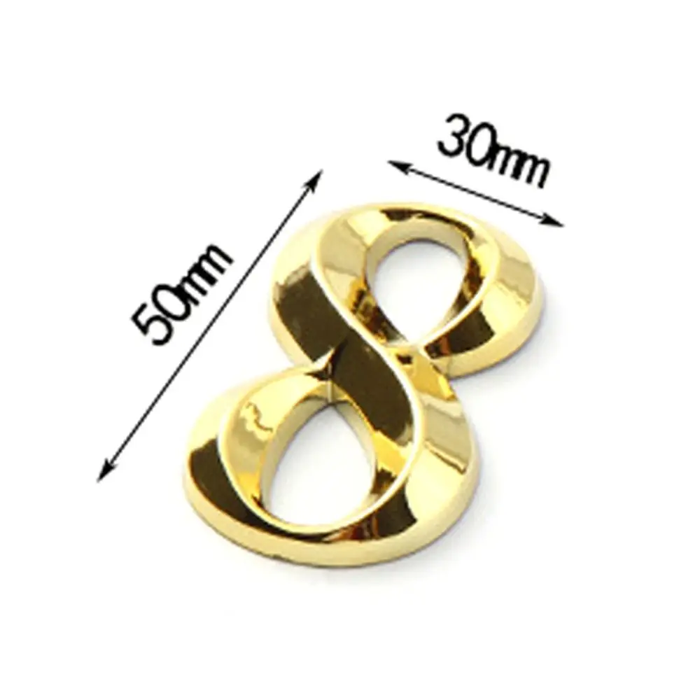 3D Door Number ABS Injection Molding Electroplating Plate Digits 0 To 9 Golden Door Self Adhesive Street Sticker Outdoor