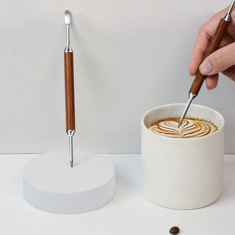 قلم رسم قهوة احترافي بمقبض خشبي