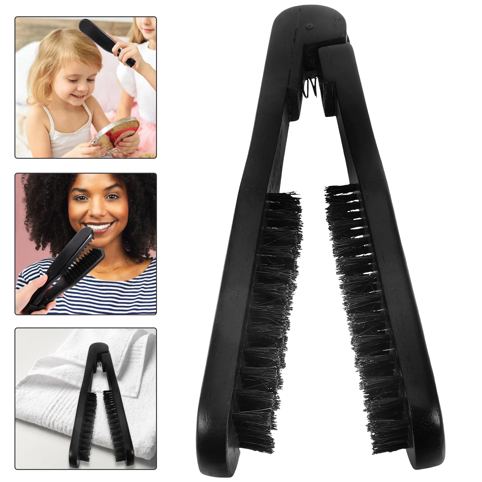 

Straightening Comb Hair Pick Styling Tool Clamp Brush Bristle Straightener Double Sided Makeup Brushes Hairdressing for