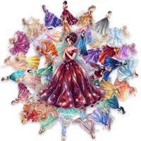 50 Pcs Dreamy Princess Dress Clear PET Stickers Waterproof Decorate Phone Album Scrapbook File Folder Helmet Guitar Cup Decals 2
