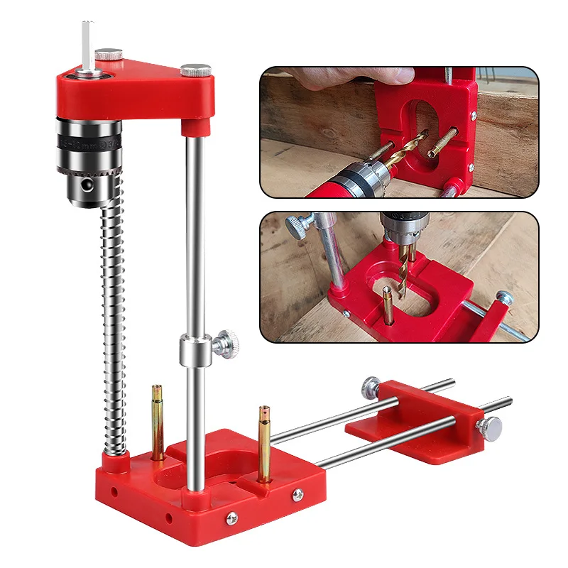Carpentry Locator Woodworking Drill Locator Holder Woodworking Boring Machinery Wood Accurate Bench Drilling Tools