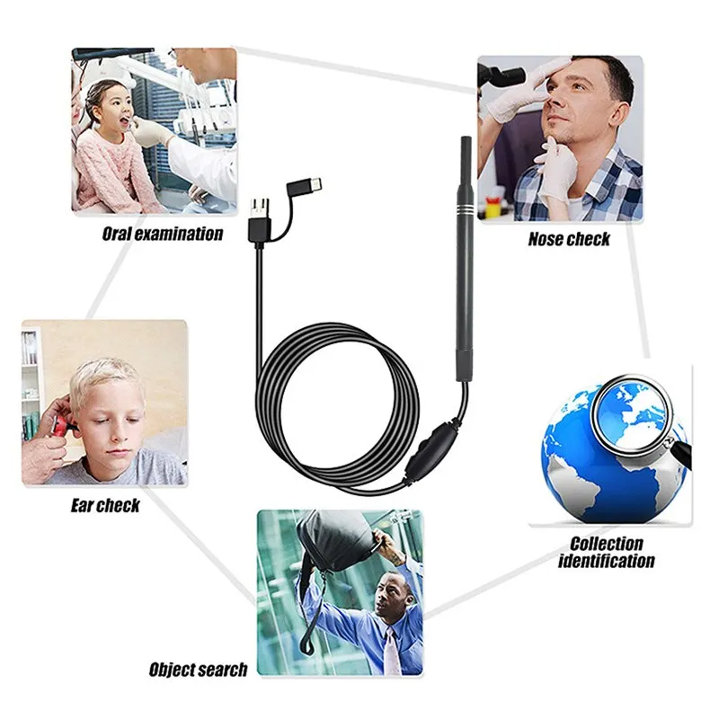 USB HD mini camera electronic ear spoon endoscope cleaner earwax removal cleaning tool intelligent visual ear picking spoon ear pick ear wax cleaner ear cleaner set ear camera ear picking tools set ear wax removal kit