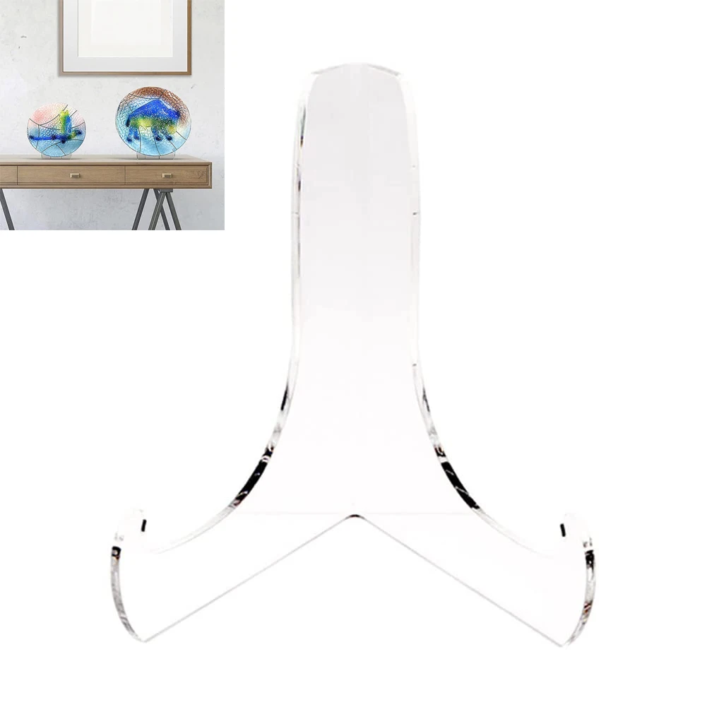 

1Pcs Acrylic Plate Stand 60-Degree Angle Acrylic Book Stand With Shallow Support Ledges Clear Stand Table Card Picture Stands