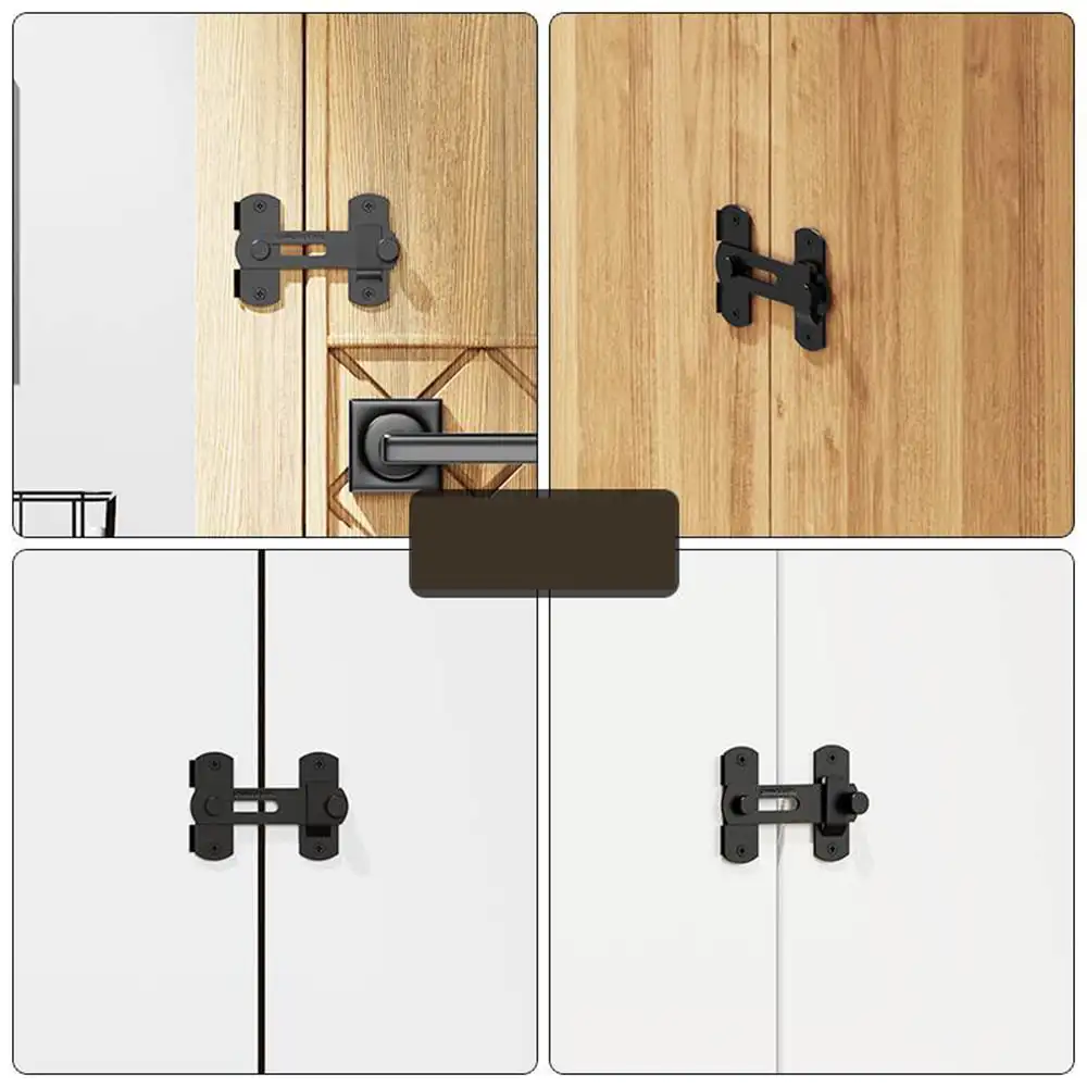 Door Latch Gate Latch Sliding Barn Door Latch Locking Matte Black Stainless Steel Gate Latches Flip Safety Door Bolt Lock