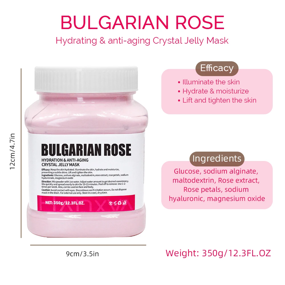 350g Jelly Mask Powder Rose Lavender Crystal Mask Collagen Face Mask Skin Moisturizing Powder Mask Facial Mask DIY Skin Care