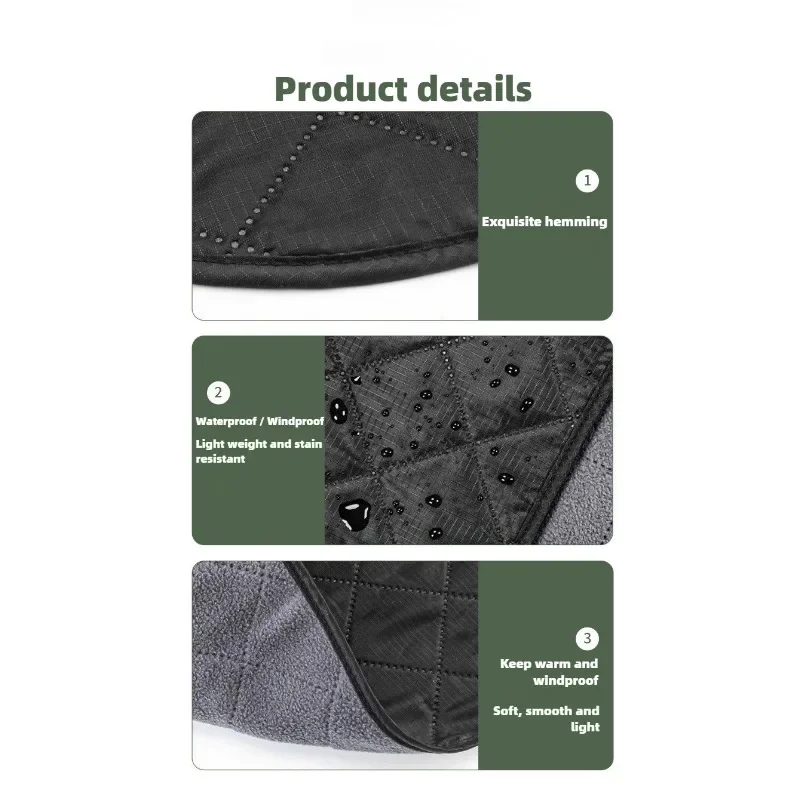 Shake Grain Fleece Camping Mat Outdoor Camping Blanket Waterproof Moistureproof Thickened Portable Foldable Picnic Mats 3