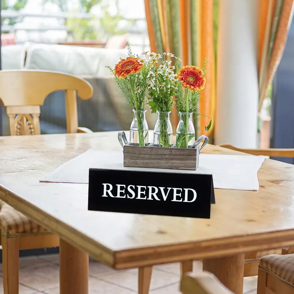 6pcs Acrylic Table Sign Waterproof Inverted V Triangle Table Seat Reminder Sign For Hotel Restaurant Wedding Chairs acrylic party decorations