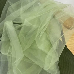 Green Series Soft Tulle Fabric for Elegant Wedding Decorations and Stylish Crafts (Sage Green)