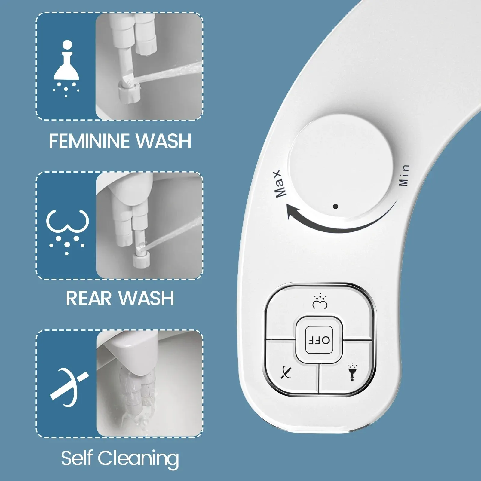 SAMODRA Non-Electric Bidet - Self Cleaning Dual Nozzle (Frontal and Rear Wash) Water Bidet Toilet Seat Attachment 2