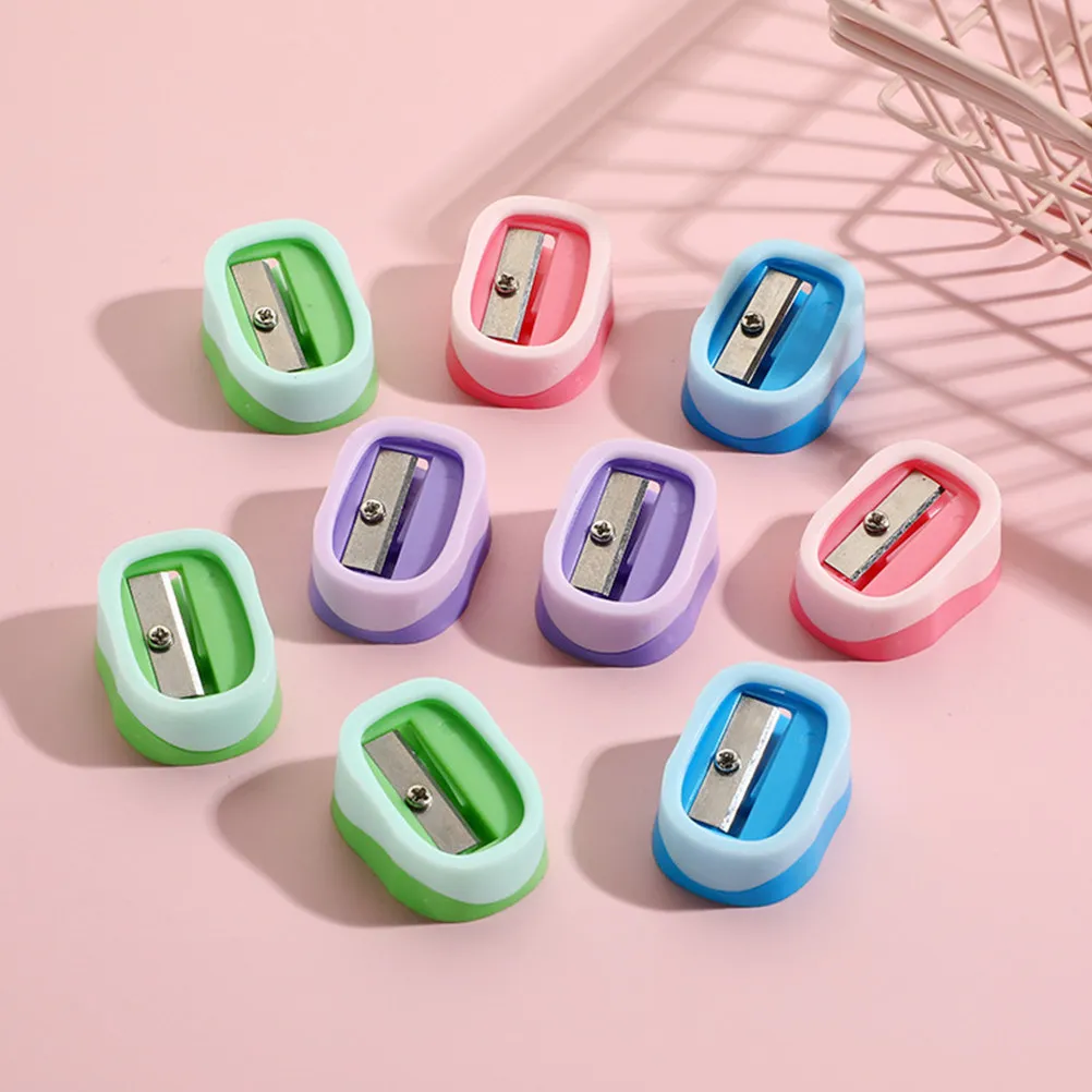 20Pcs 연필깎이 수동 휴대용 소형 샤프너 컬러 연필용 학교 용품 대량 휴대용 디자인