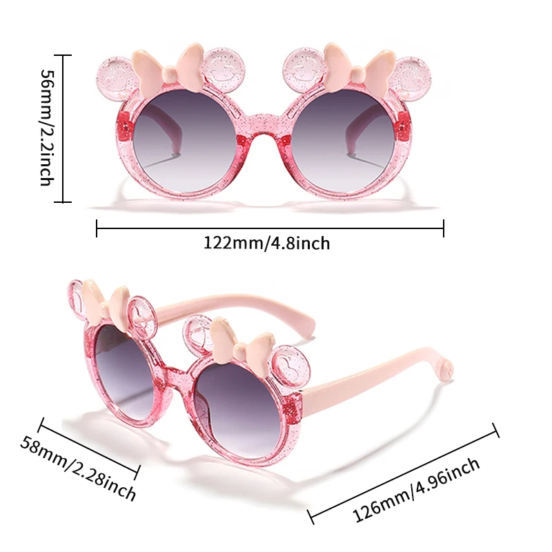 New Children Cartoon Mickey Bowknot Sunglasses UV400 Girls Boys Lovely Outdoor Sun Protection Sunglasses Kids Sun Glasses