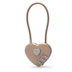 Heart-Shaped Love Lock with Colorful Zinc Alloy Finish (Gold)