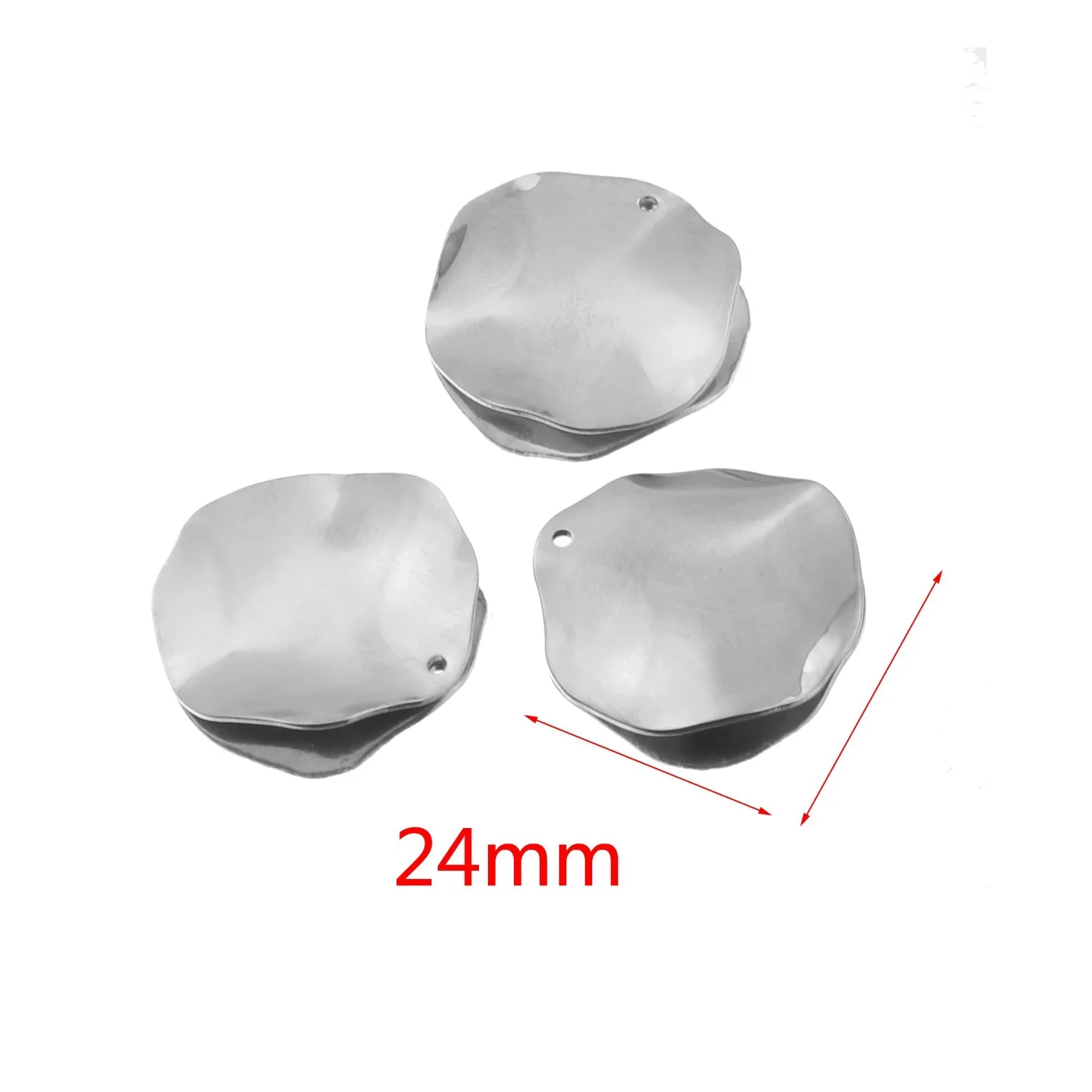 Stainless Steel Curved Hammered Irregular Dangle Pendant DIY Geometric Jewelry 8