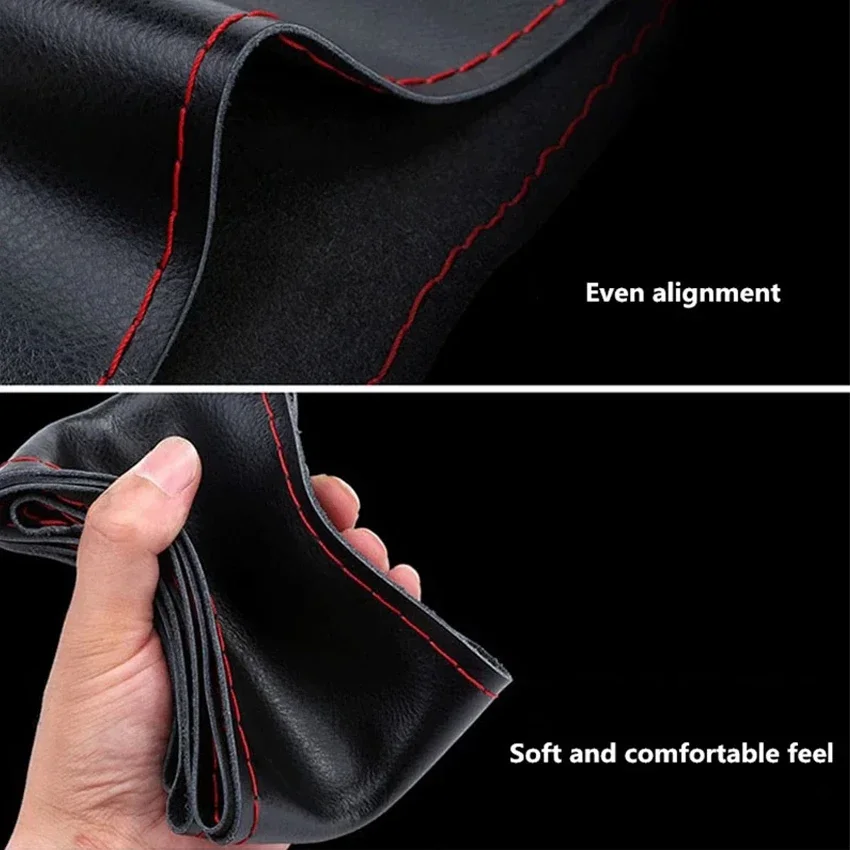 Steering Wheel Cover Micro Fiber Leather Hand Sewing Soft Car Steering Wheel Cover With Needles and Thread Diameter 38cm Auto Car Accessories