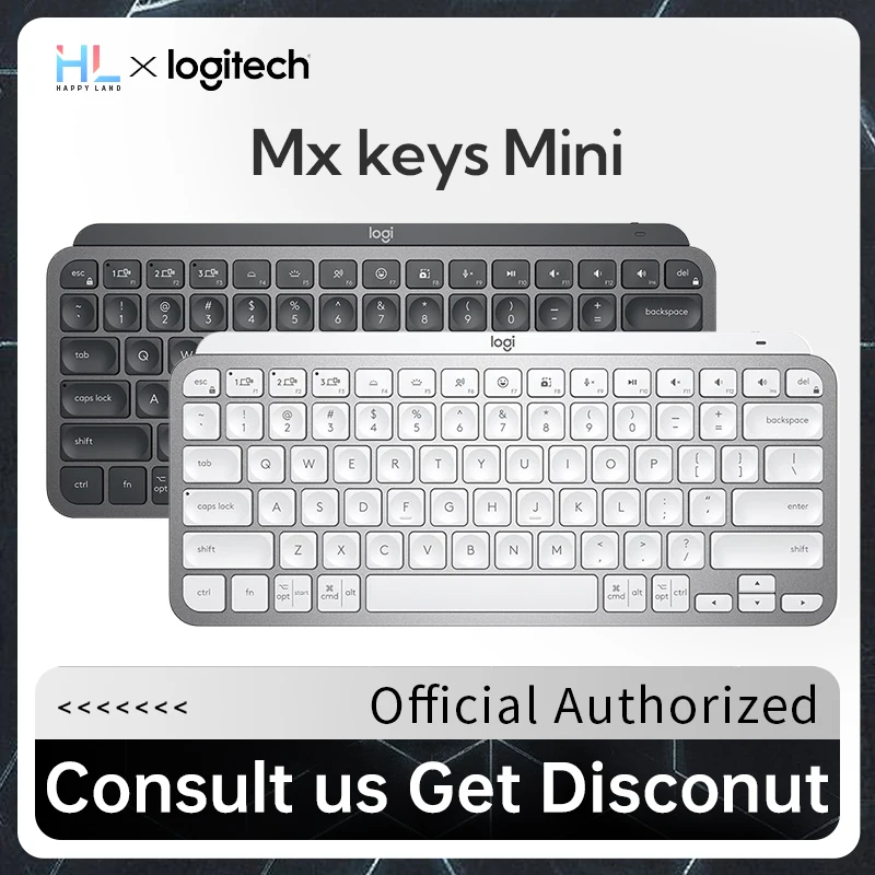 

Original Logitech MX Keys Mini Wireless Backlit Keyboard Compact 2.4GHz Bluetooth Keyboard For PC Laptop