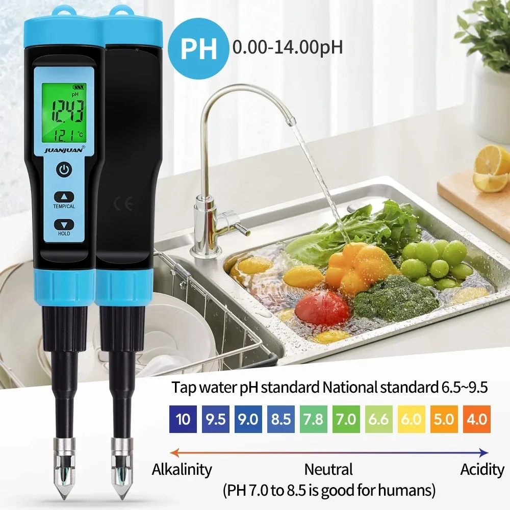 Testeur De PH Et Température Alimentaire/Sol - Haute Précision, Étalonnage Auto, Affichage Numérique - Pour Cuisine & Jardin