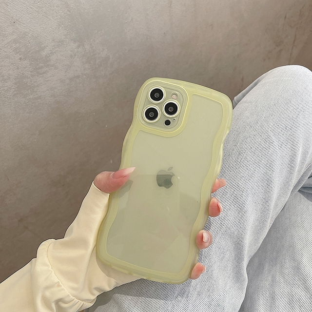 Transparent Wavy lines Phone Case For iPhone 13 12 11 Pro Max X XR XS Max 7 8 Plus SE 2020 Shockproof Bumper Cases Cover