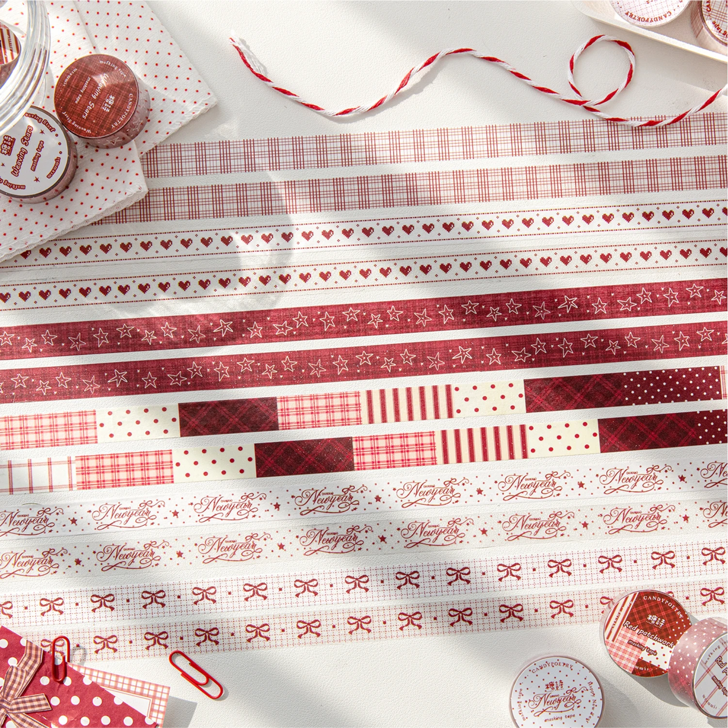 Crimson Prelude PET Glitter Sand Journal Decor Tape - Creative Stationery Collection