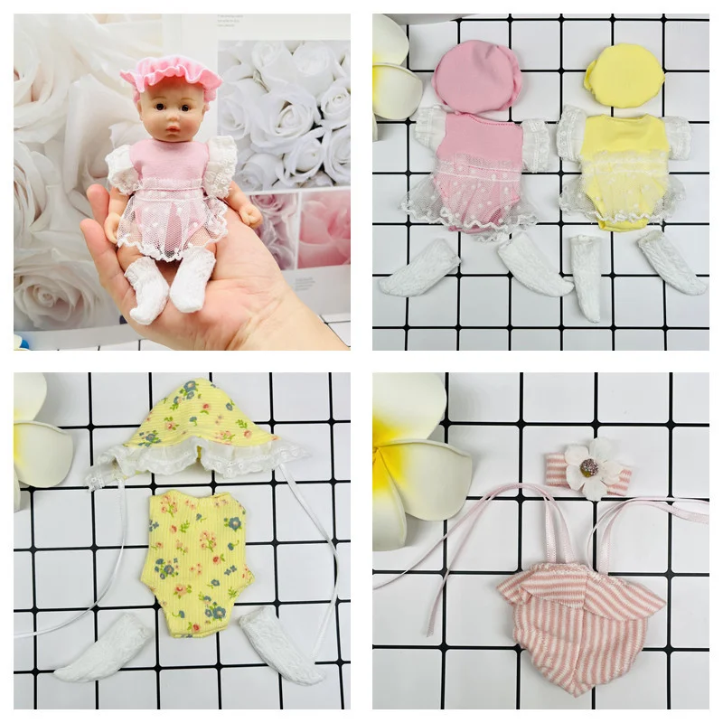 

Many styles 6 inch girl rebirth doll clothes mini premature cute doll suit