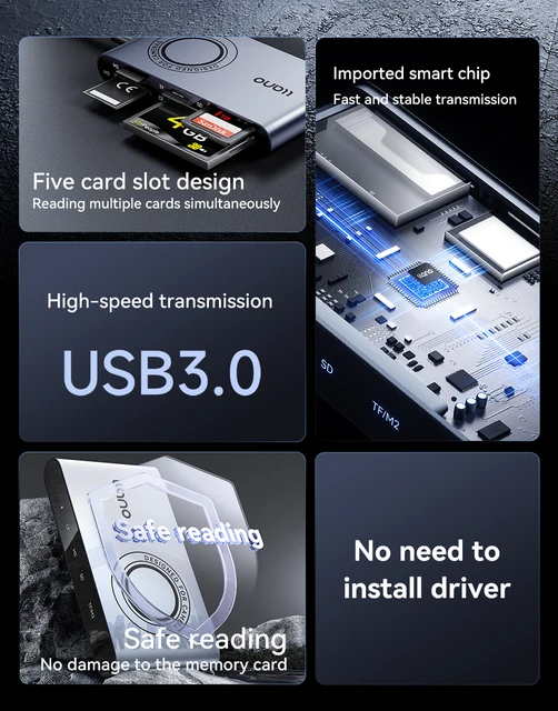 Lettore Schede 5 In 1 Con USB-C/Lightning/USB 3.0 - Per IPhone, Android, PC - Foto 7