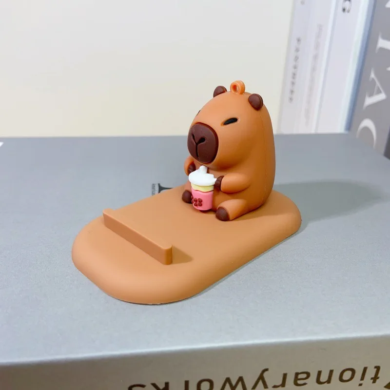 Capybara Phone Stand with Expressive Eyes Non-Slip Base Desk Organizer for Home Office Decor Gift